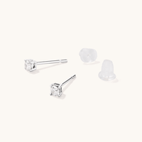 3mm Sterling Silver Cubic Zirconia Stud Earrings Earrings Bevilles 