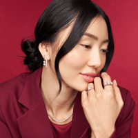 Drop Hoop Earrings with 1.00tw of Laboratory-Grown Diamonds in Sterling Silver and Rhodium Earrings Bevilles 