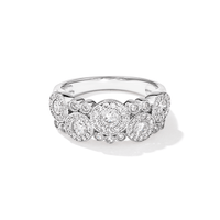 Cubic Zirconia Halo Bubble Cluster Ring in Sterling Silver Rings Bevilles 