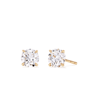 Solitaire Stud Earrings with 1.25tw of Laboratory-Grown Diamonds in 9kt Yellow Gold Earrings Bevilles 