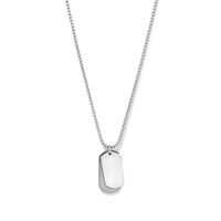 55cm Double Dog Tag Necklace in Stainless Steel Pendants Bevilles 