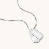 55cm Double Dog Tag Necklace in Stainless Steel Pendants Bevilles 