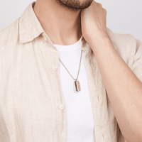 55cm Double Dog Tag Necklace in Stainless Steel Pendants Bevilles 