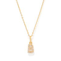 45cm Initial B Pendant Necklace in 18kt Fine Gold Plating Pendants Bevilles 