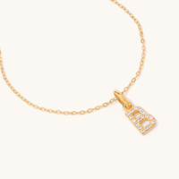 45cm Initial B Pendant Necklace in 18kt Fine Gold Plating Pendants Bevilles 