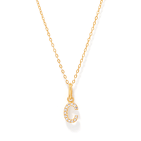45cm Initial C Pendant Necklace in 18kt Fine Gold Plating Pendants Bevilles 