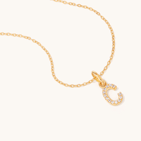 45cm Initial C Pendant Necklace in 18kt Fine Gold Plating Pendants Bevilles 