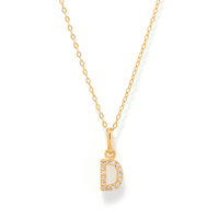 45cm Initial D Pendant Necklace in 18kt Fine Gold Plating Pendants Bevilles 