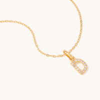 45cm Initial D Pendant Necklace in 18kt Fine Gold Plating Pendants Bevilles 
