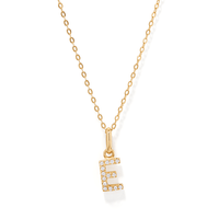 45cm Initial E Pendant Necklace in 18kt Fine Gold Plating Pendants Bevilles 