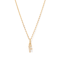 45cm Initial F Pendant Necklace in 18kt Fine Gold Plating Pendants Bevilles 
