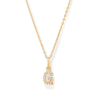 45cm Initial G Pendant Necklace in 18kt Fine Gold Plating Pendants Bevilles 