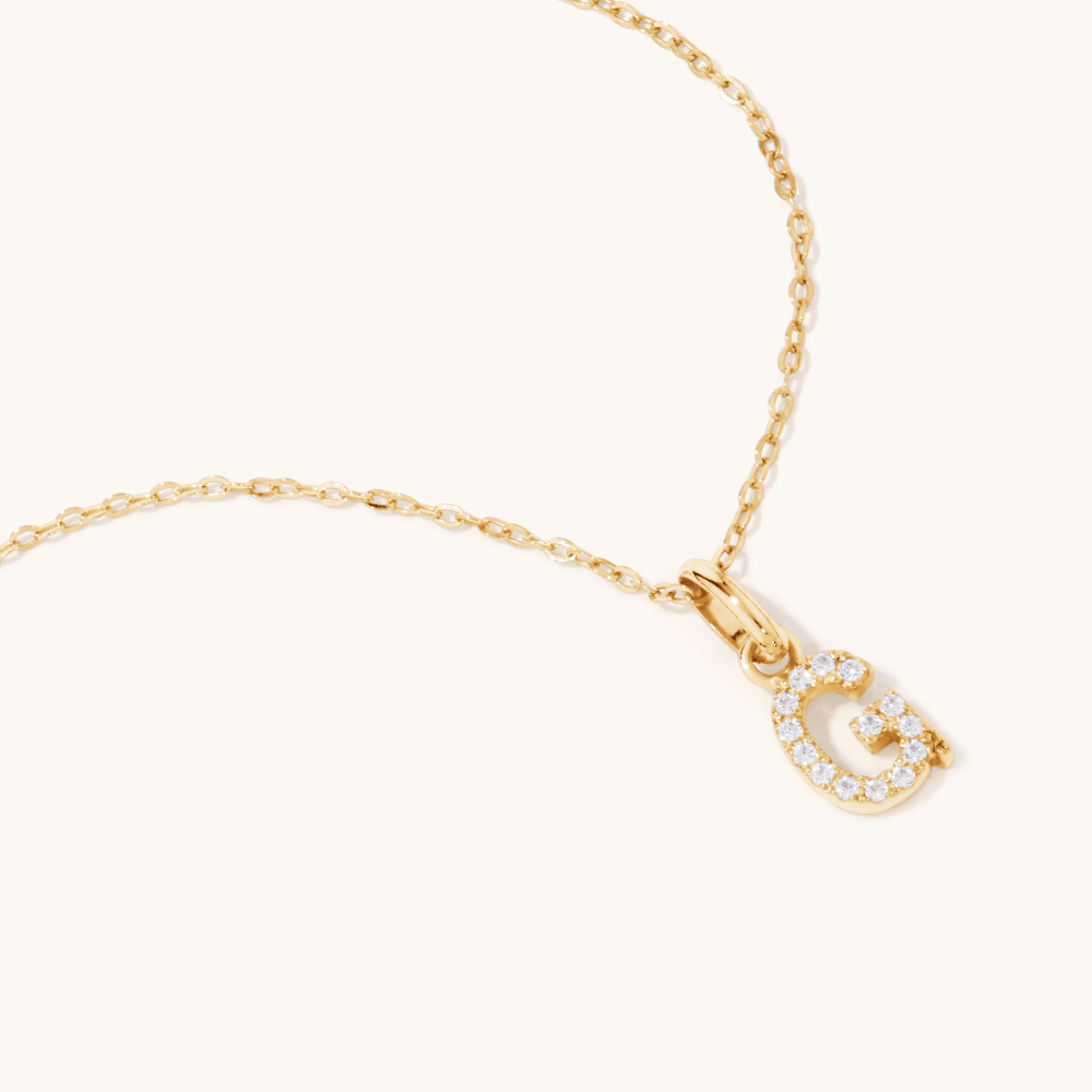 45cm Initial G Pendant Necklace in 18kt Fine Gold Plating Pendants Bevilles 