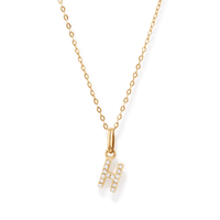 45cm Initial H Pendant Necklace in 18kt Fine Gold Plating Pendants Bevilles 