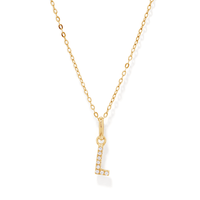 45cm Initial I Pendant Necklace in 18kt Fine Gold Plating Pendants Bevilles 