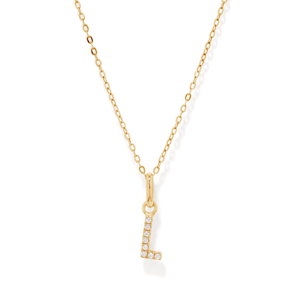 45cm Initial I Pendant Necklace in 18kt Fine Gold Plating Pendants Bevilles 