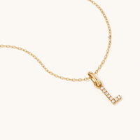 45cm Initial I Pendant Necklace in 18kt Fine Gold Plating Pendants Bevilles 
