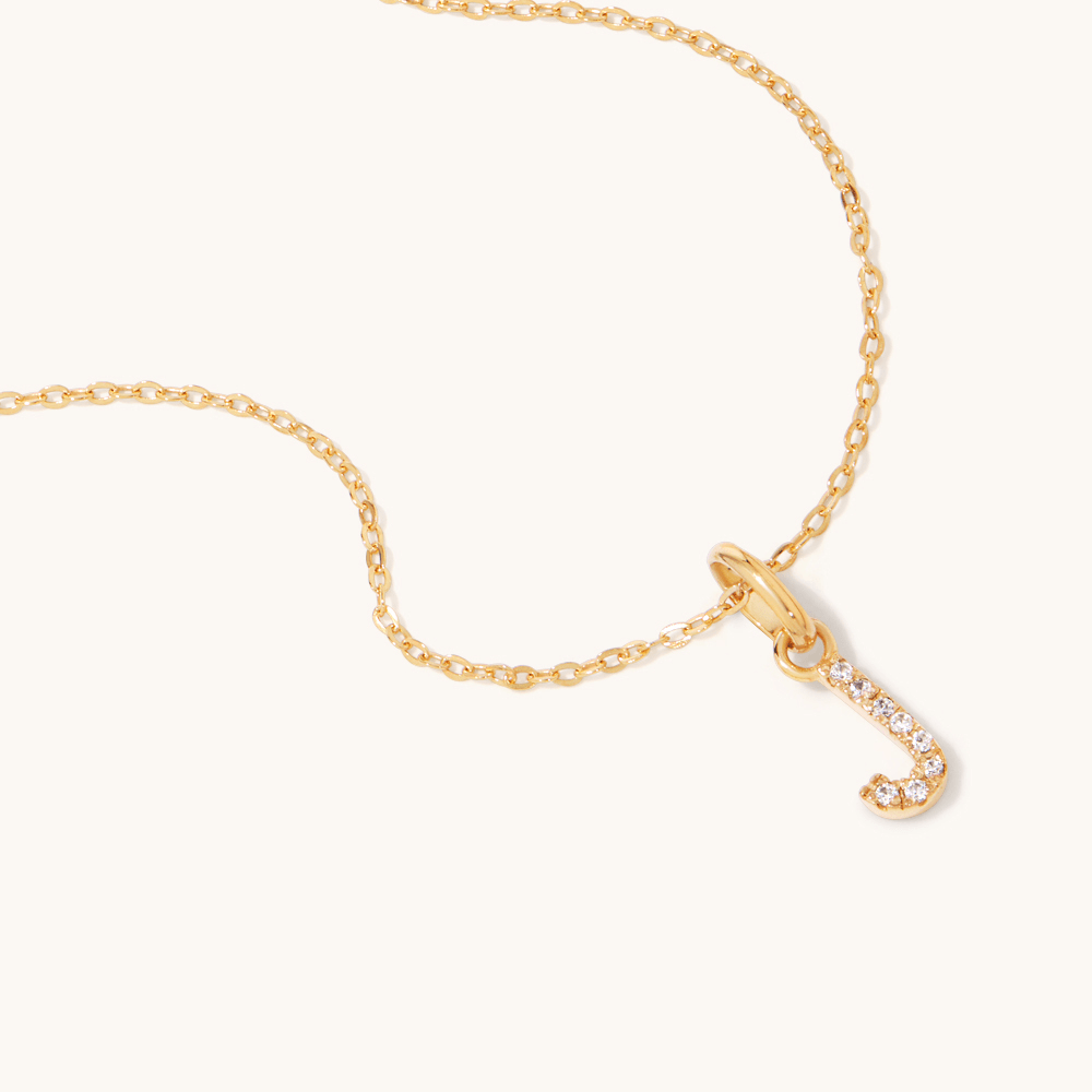 45cm Initial "J" Pendant Necklace in 18kt Fine Gold Plating Pendants Bevilles 