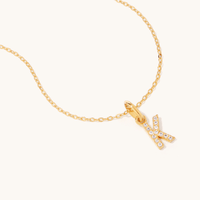 45cm Initial K Pendant Necklace in 18kt Fine Gold Plating Pendants Bevilles 