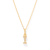 45cm Initial L Pendant Necklace in 18kt Fine Gold Plating Pendants Bevilles 