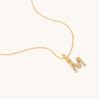 45cm Initial M Pendant Necklace in 18kt Fine Gold Plating Pendants Bevilles 