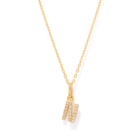 45cm Initial N Pendant Necklace in 18kt Fine Gold Plating Pendants Bevilles 