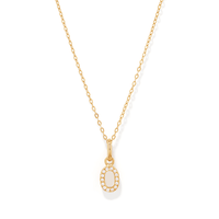 45cm Initial O Pendant Necklace in 18kt Fine Gold Plating Pendants Bevilles 