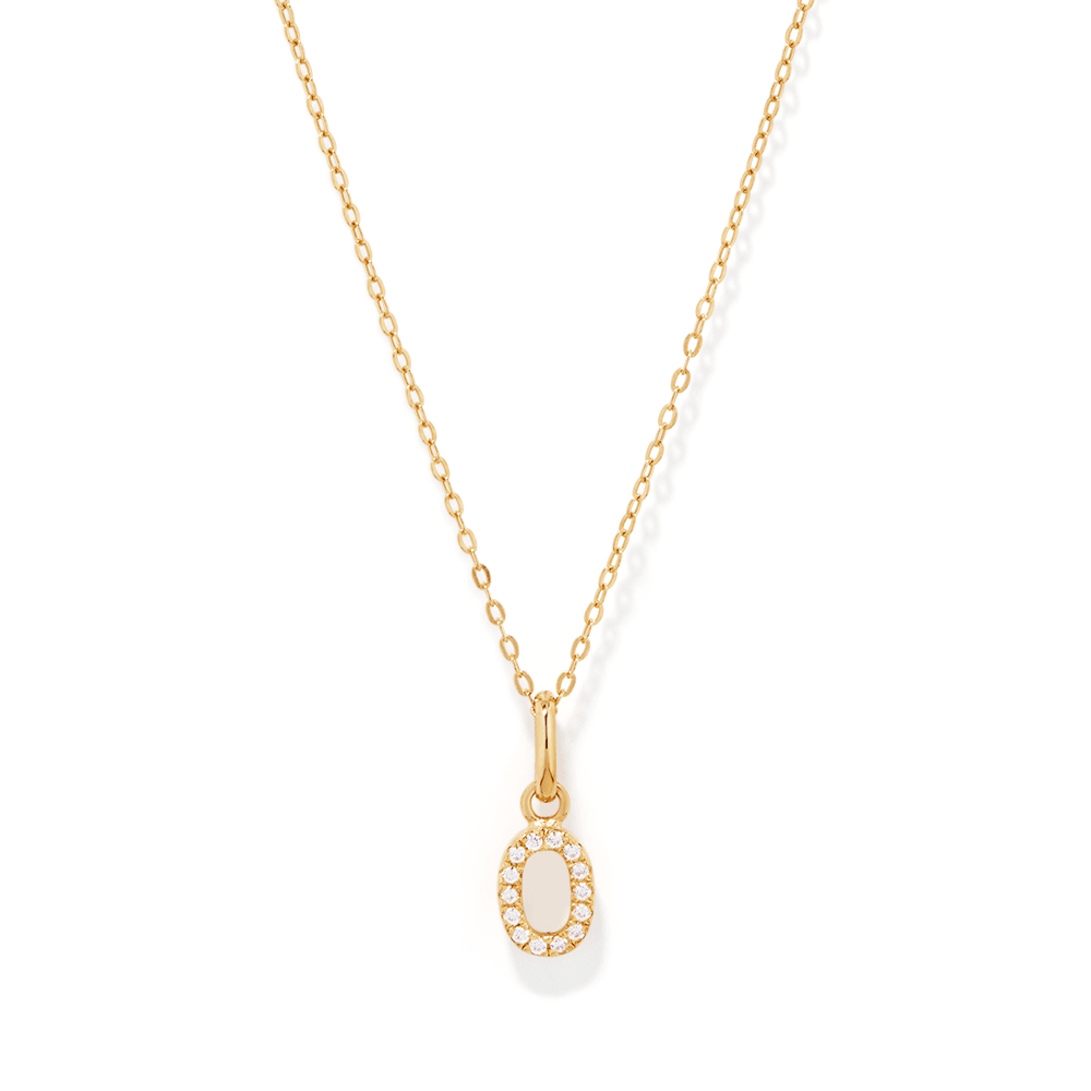 45cm Initial O Pendant Necklace in 18kt Fine Gold Plating Pendants Bevilles 