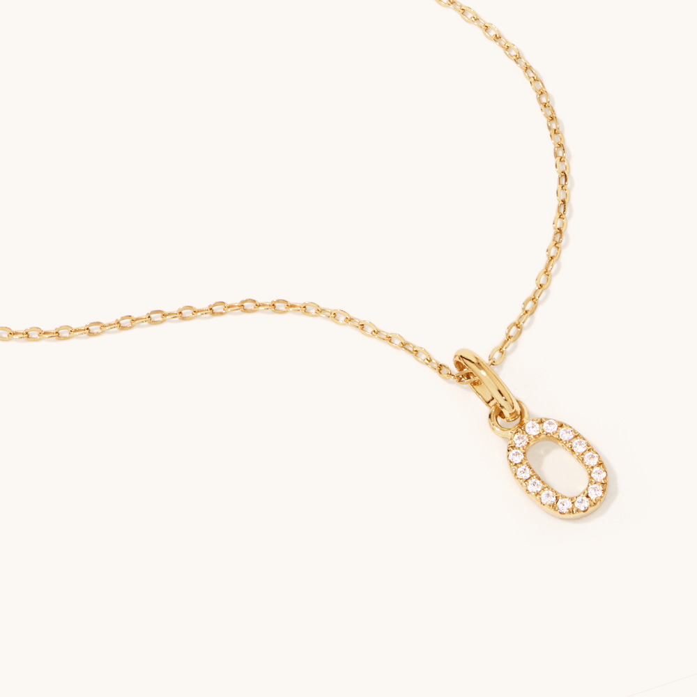 45cm Initial O Pendant Necklace in 18kt Fine Gold Plating Pendants Bevilles 