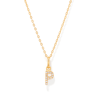 45cm Initial P Pendant Necklace in 18kt Fine Gold Plating Pendants Bevilles 