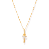 45cm Initial T Pendant Necklace in 18kt Fine Gold Plating Pendants Bevilles 