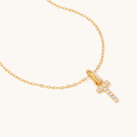 45cm Initial T Pendant Necklace in 18kt Fine Gold Plating Pendants Bevilles 