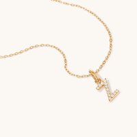 45cm Initial Z Pendant Necklace in 18kt Fine Gold Plating Pendants Bevilles 