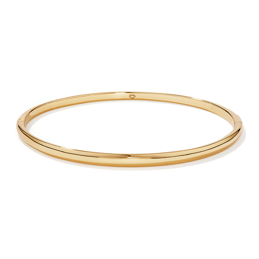 62mm Oval Clasp Bangle in 18kt Fine Gold Plated Sterling Silver Bangles Bevilles 
