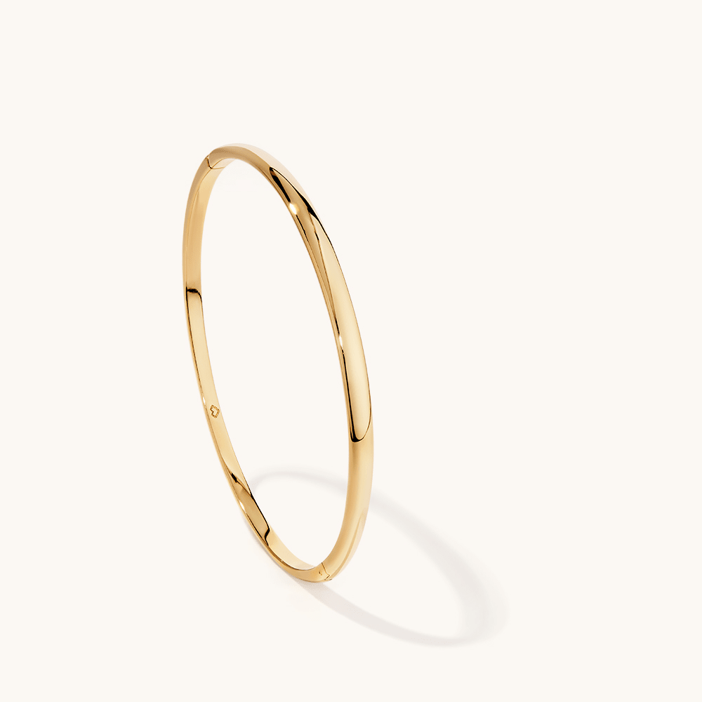 62mm Oval Clasp Bangle in 18kt Fine Gold Plated Sterling Silver Bangles Bevilles 