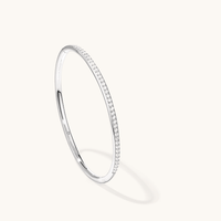 62mm Cubic Zirconia Oval Clasp Bangle in Sterling Silver Bangles Bevilles 