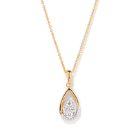 Cluster Pear Pendant Necklace with 0.40tw of Laboratory-Grown Diamonds in Yellow Gold-Plated Sterling Silver Pendants Bevilles 