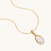 Cluster Pear Pendant Necklace with 0.40tw of Laboratory-Grown Diamonds in Yellow Gold-Plated Sterling Silver Pendants Bevilles 