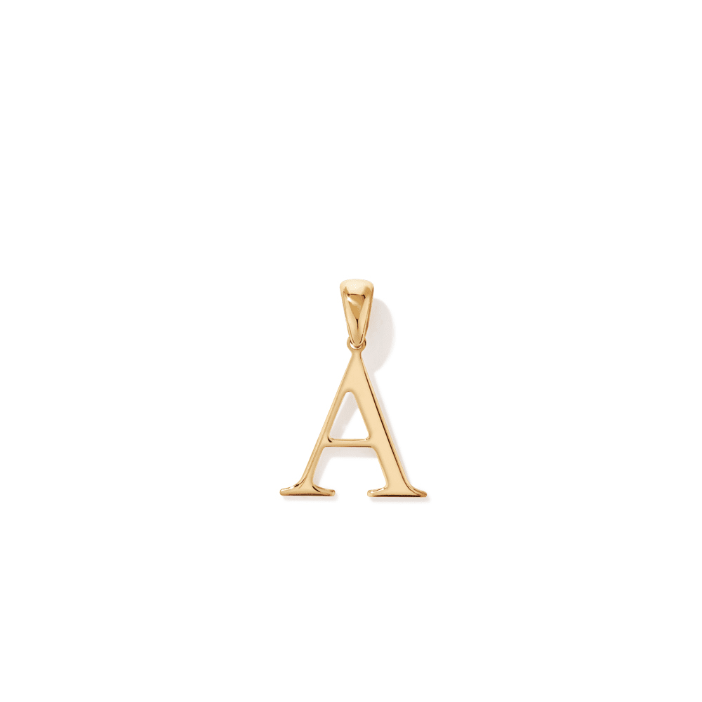 "A" Initial Pendant in 9kt Bonded Gold Silver Filled Pendants Bevilles 