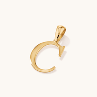 "C" Initial Pendant in 9kt Bonded Gold Silver Filled Pendants Bevilles 
