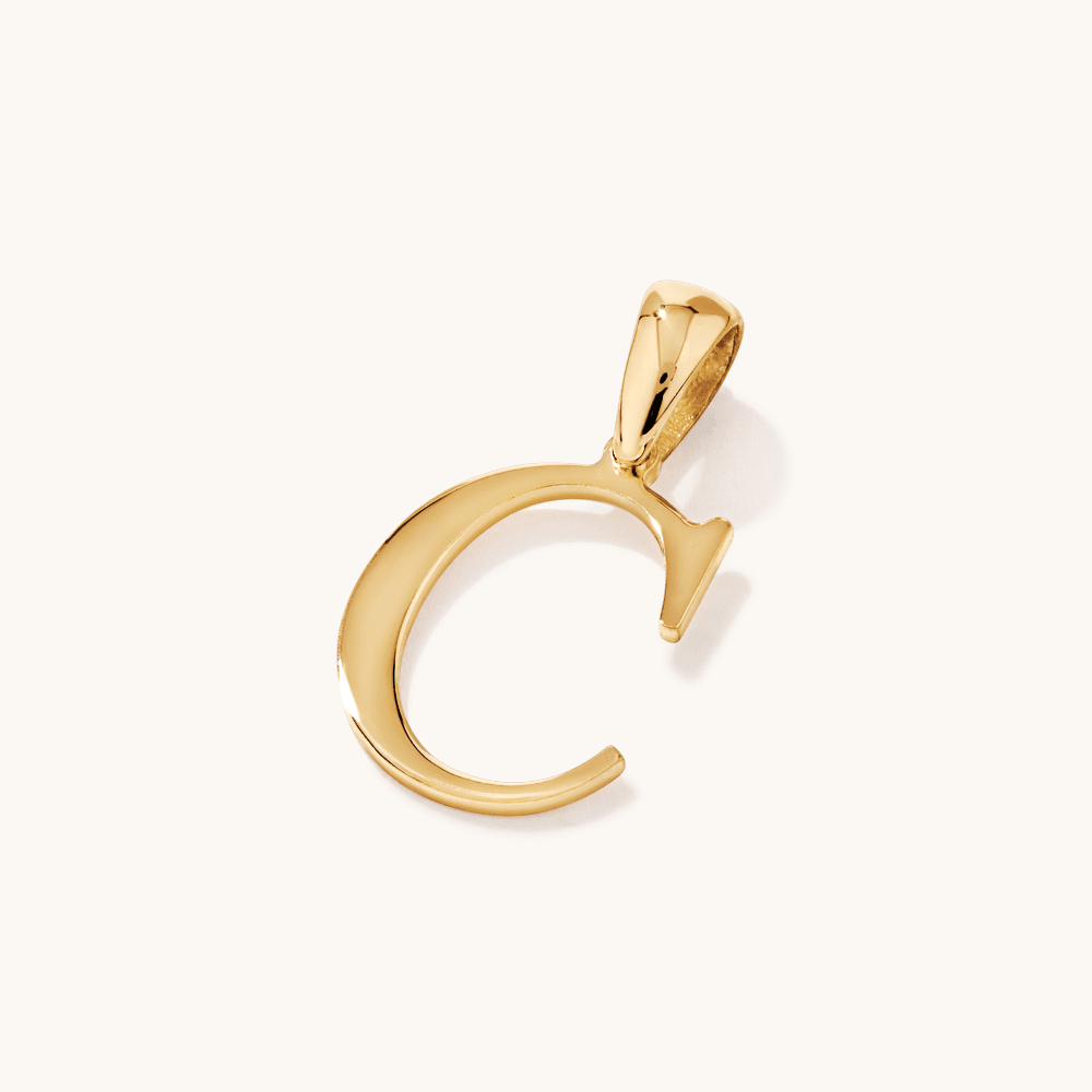 "C" Initial Pendant in 9kt Bonded Gold Silver Filled Pendants Bevilles 
