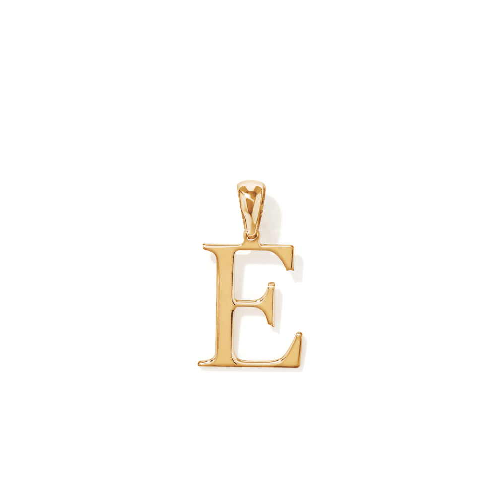 "E" Initial Pendant in 9kt Bonded Gold Silver Filled Pendants Bevilles 