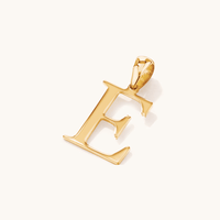 "E" Initial Pendant in 9kt Bonded Gold Silver Filled Pendants Bevilles 