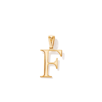 "F" Initial Pendant in 9kt Bonded Gold Silver Filled Pendants Bevilles 
