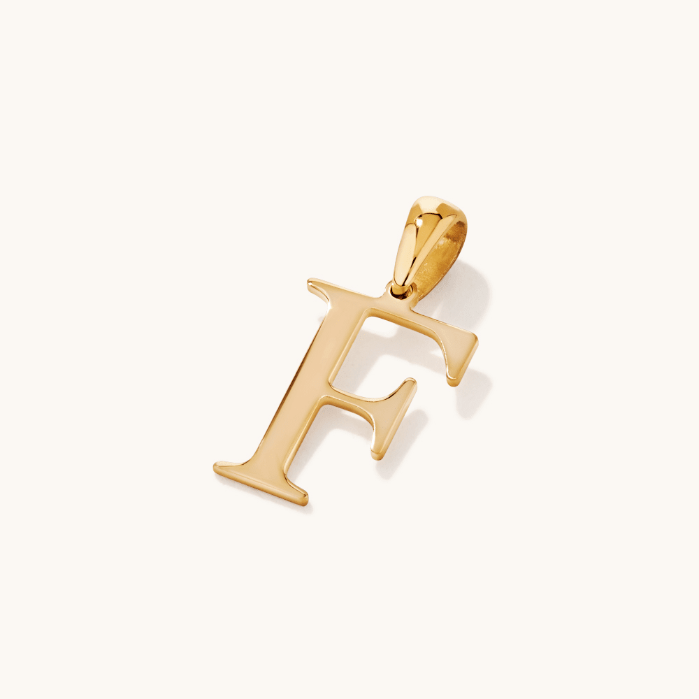 "F" Initial Pendant in 9kt Bonded Gold Silver Filled Pendants Bevilles 