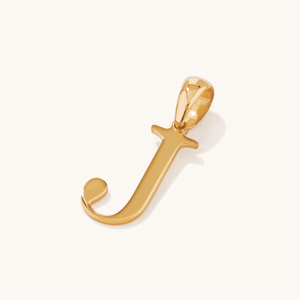 "J" Initial Pendant in 9kt Bonded Gold Silver Filled Pendants Bevilles 