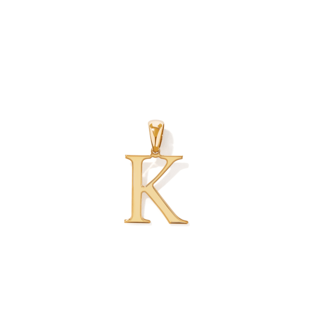 "K" Initial Pendant in 9kt Bonded Gold Silver Filled Pendants Bevilles 