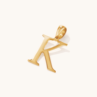 "K" Initial Pendant in 9kt Bonded Gold Silver Filled Pendants Bevilles 