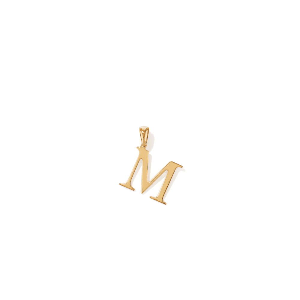 "M" Initial Pendant in 9kt Bonded Gold Silver Filled Pendants Bevilles 