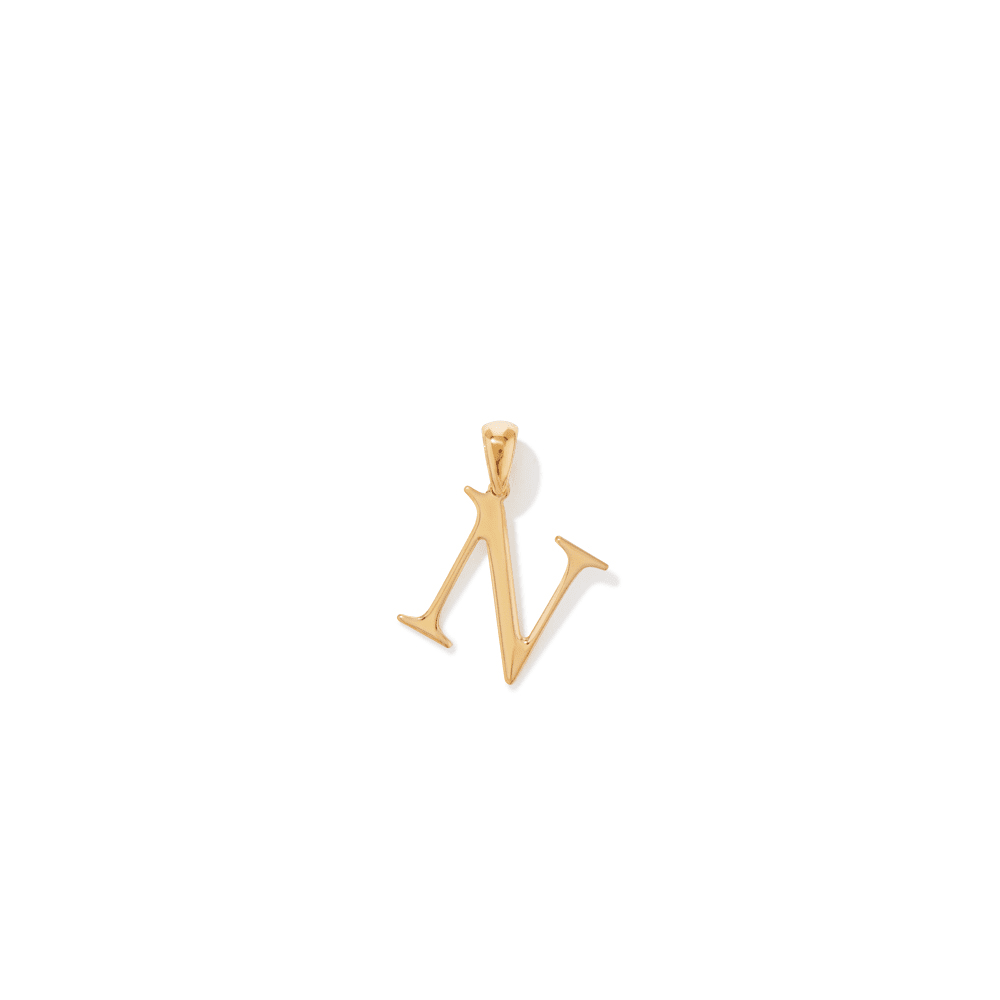 "N" Initial Pendant in 9kt Bonded Gold Silver Filled Pendants Bevilles 